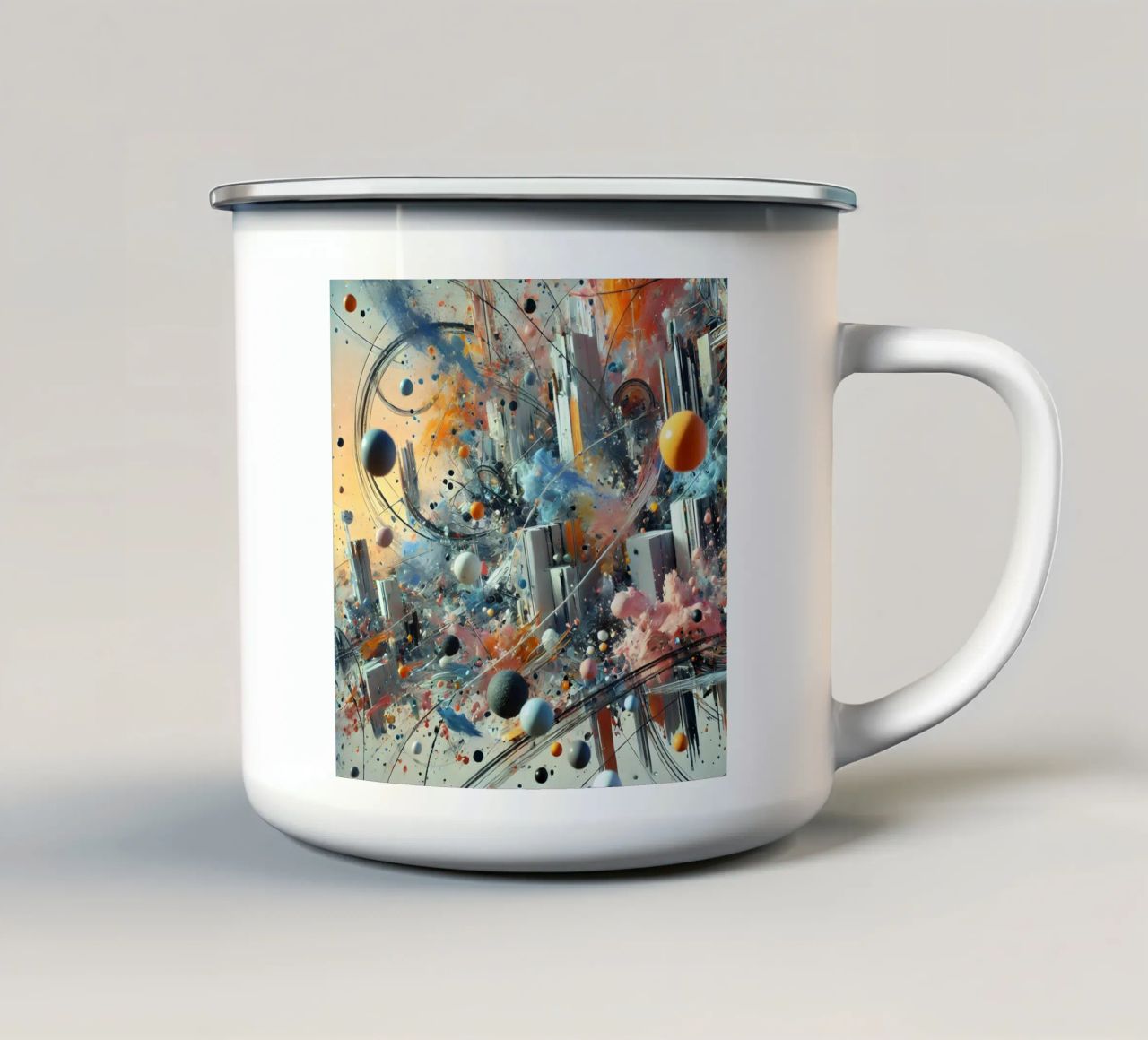 action splash abstract tazza in smalto da abstrakt