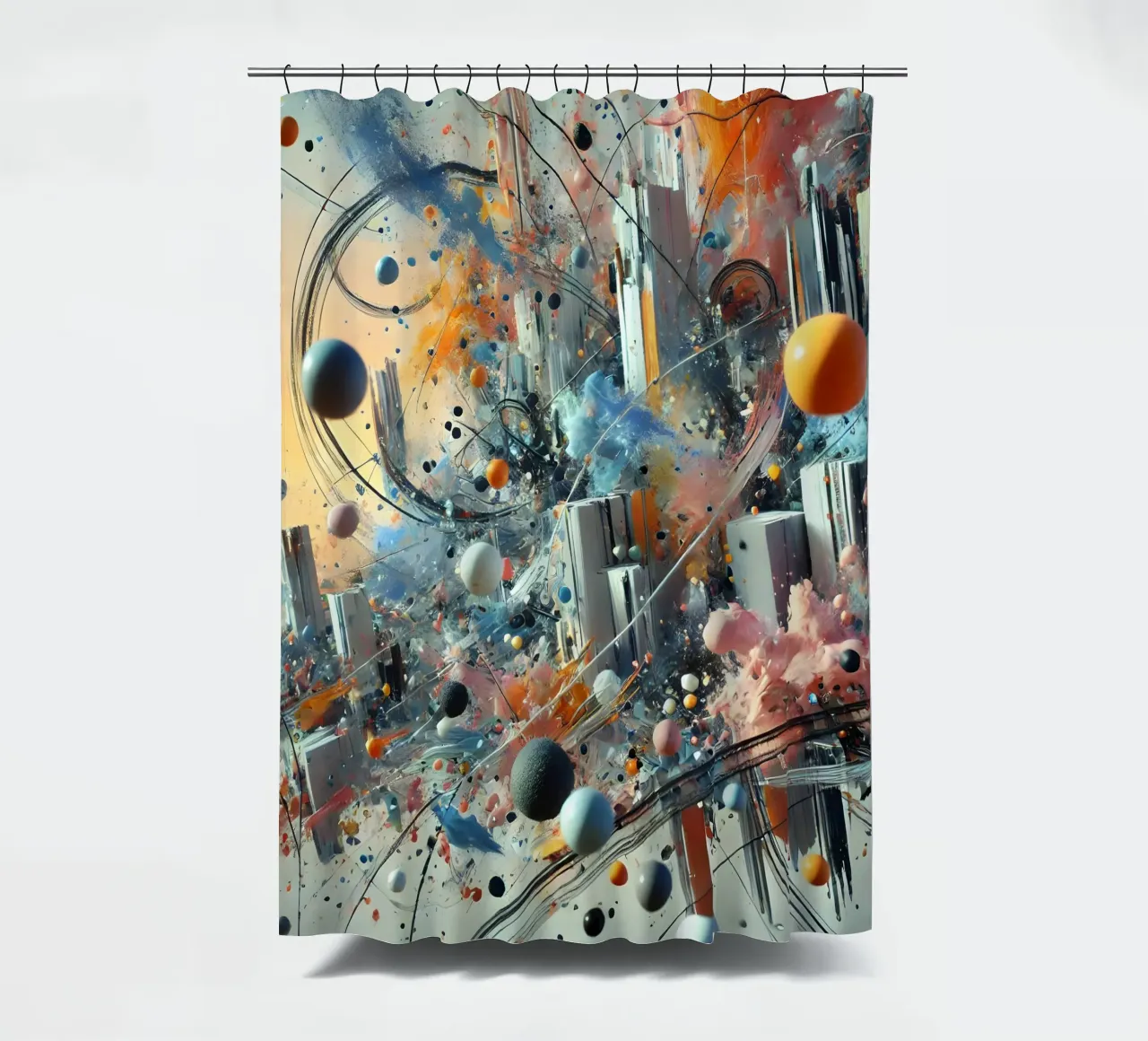 action splash abstract tenda da doccia da abstrakt