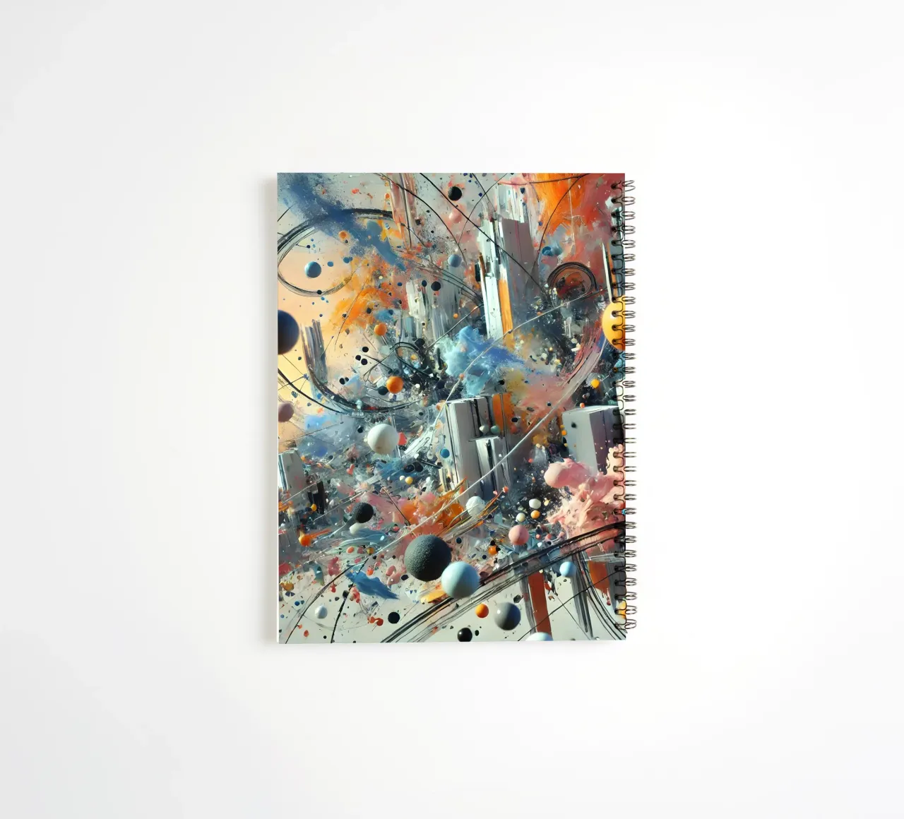 action splash abstract spiral notebook by abstrakt