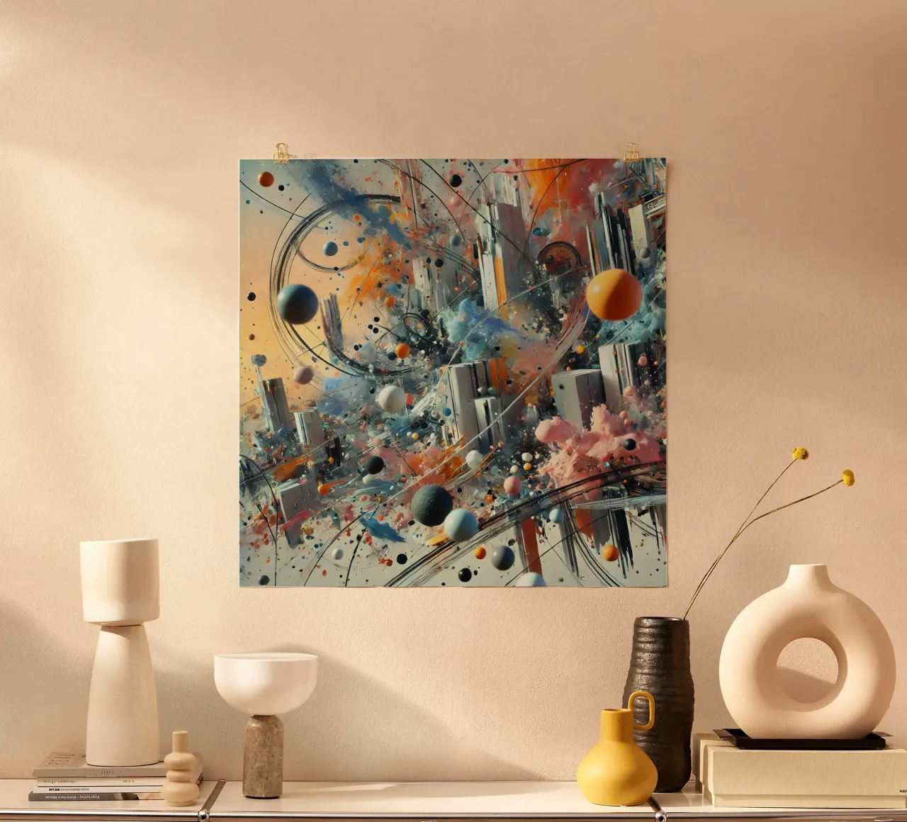 action splash abstract poster van abstrakt