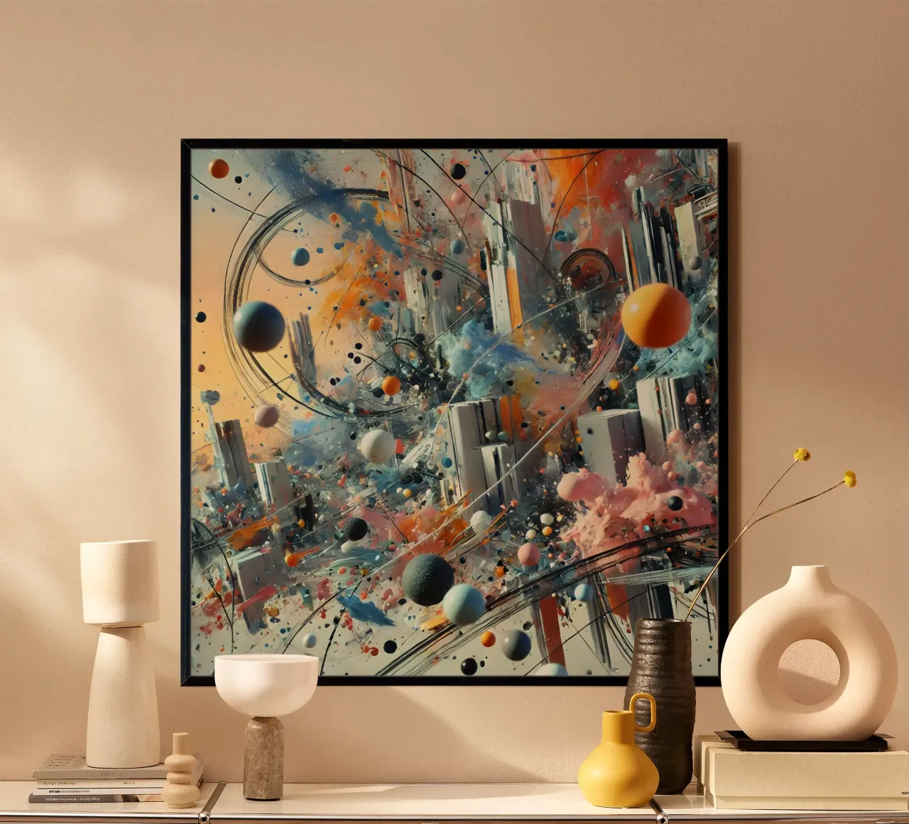 action splash abstract poster van abstrakt
