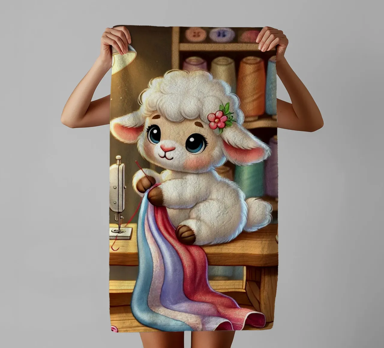 Cozy Lamb Tailor towel by FluffyToons