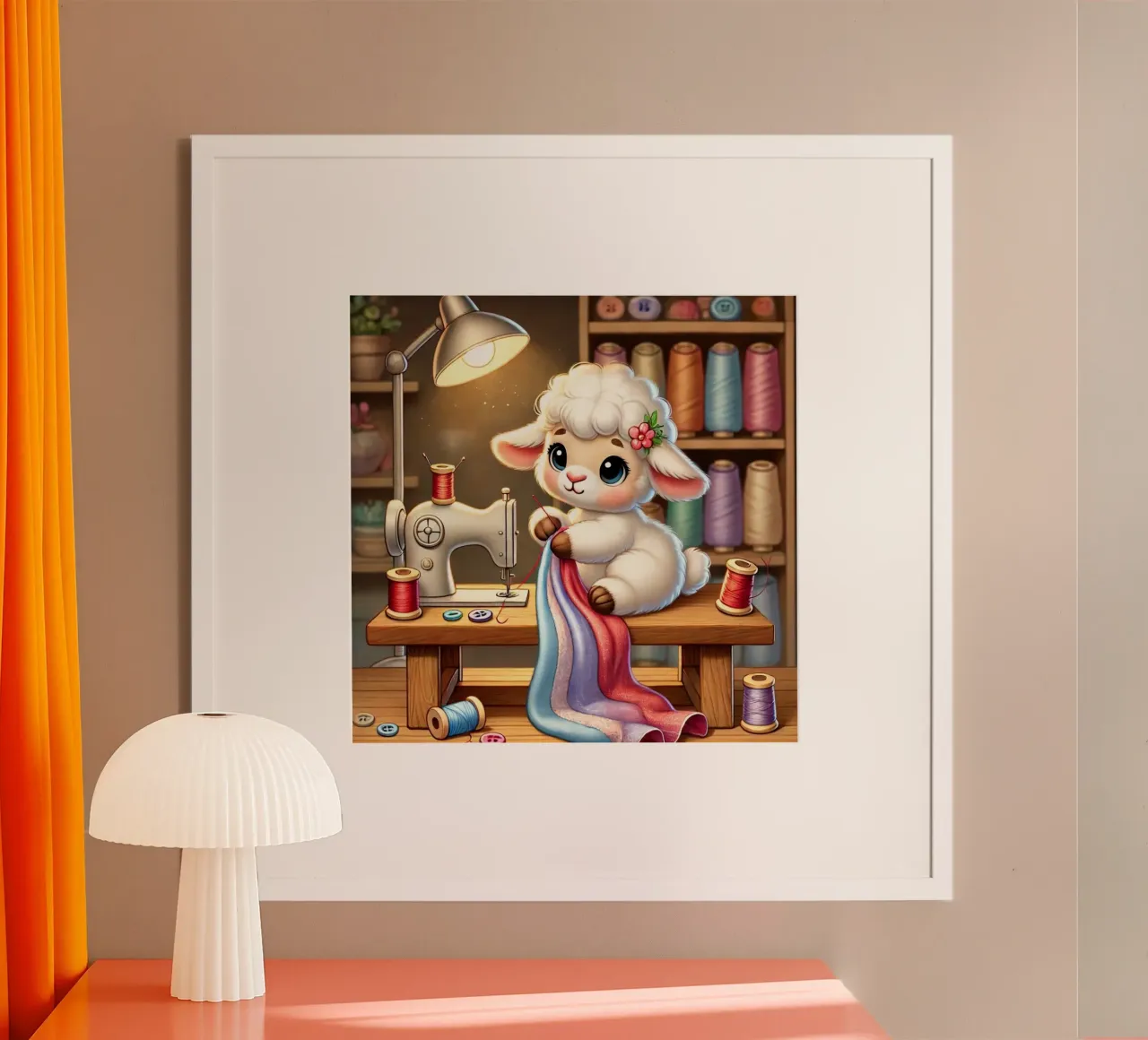 Accogliente agnello sarto poster da FluffyToons