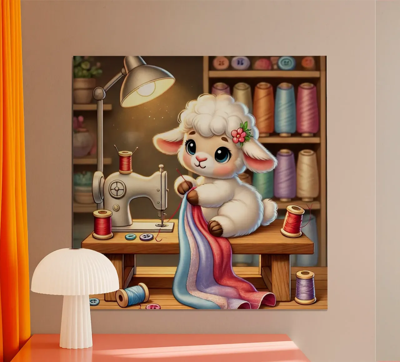 Accogliente agnello sarto poster da FluffyToons