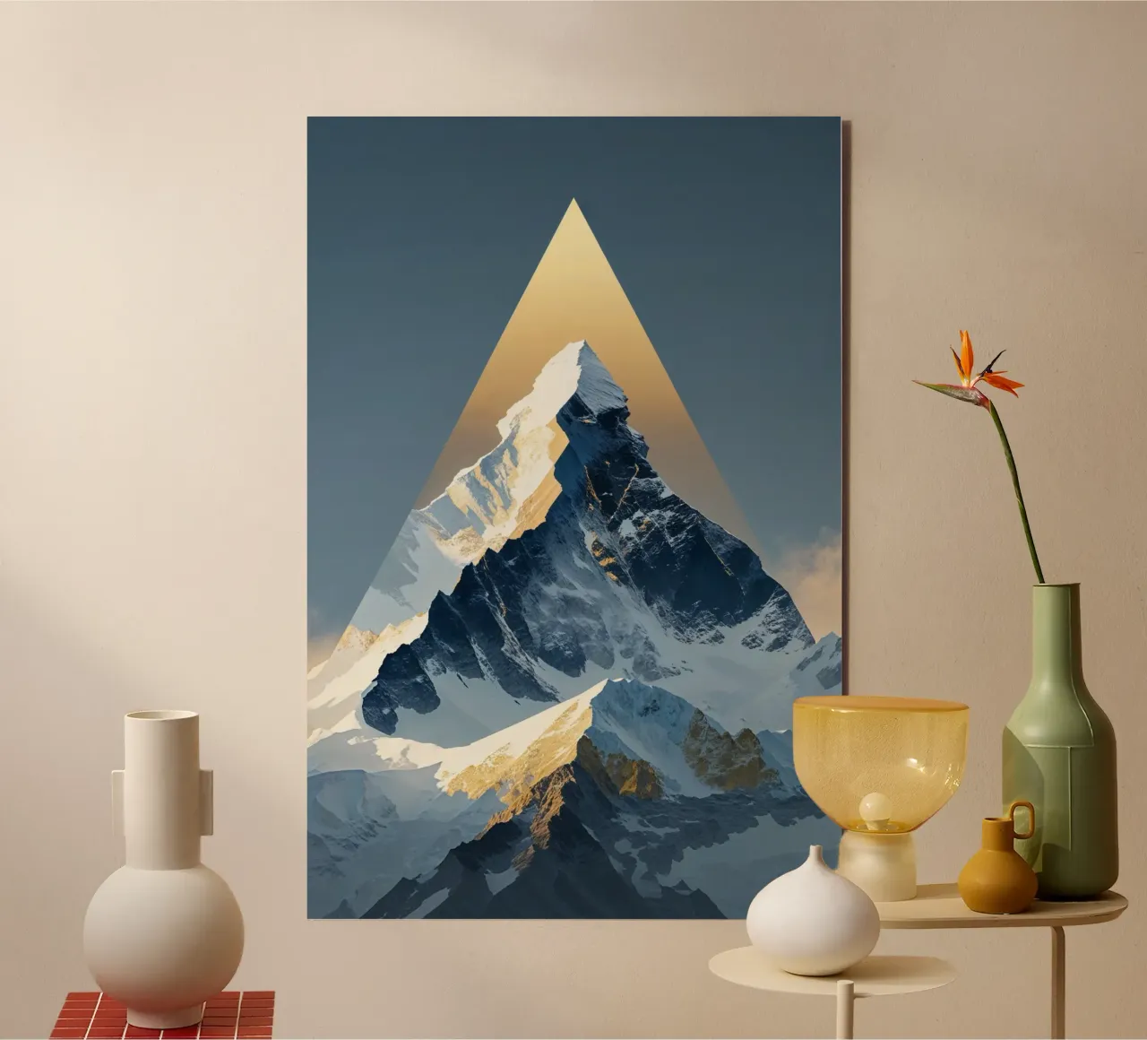Illuminated Summit in Abstract Form aluminium-dibond van AlbertKlee