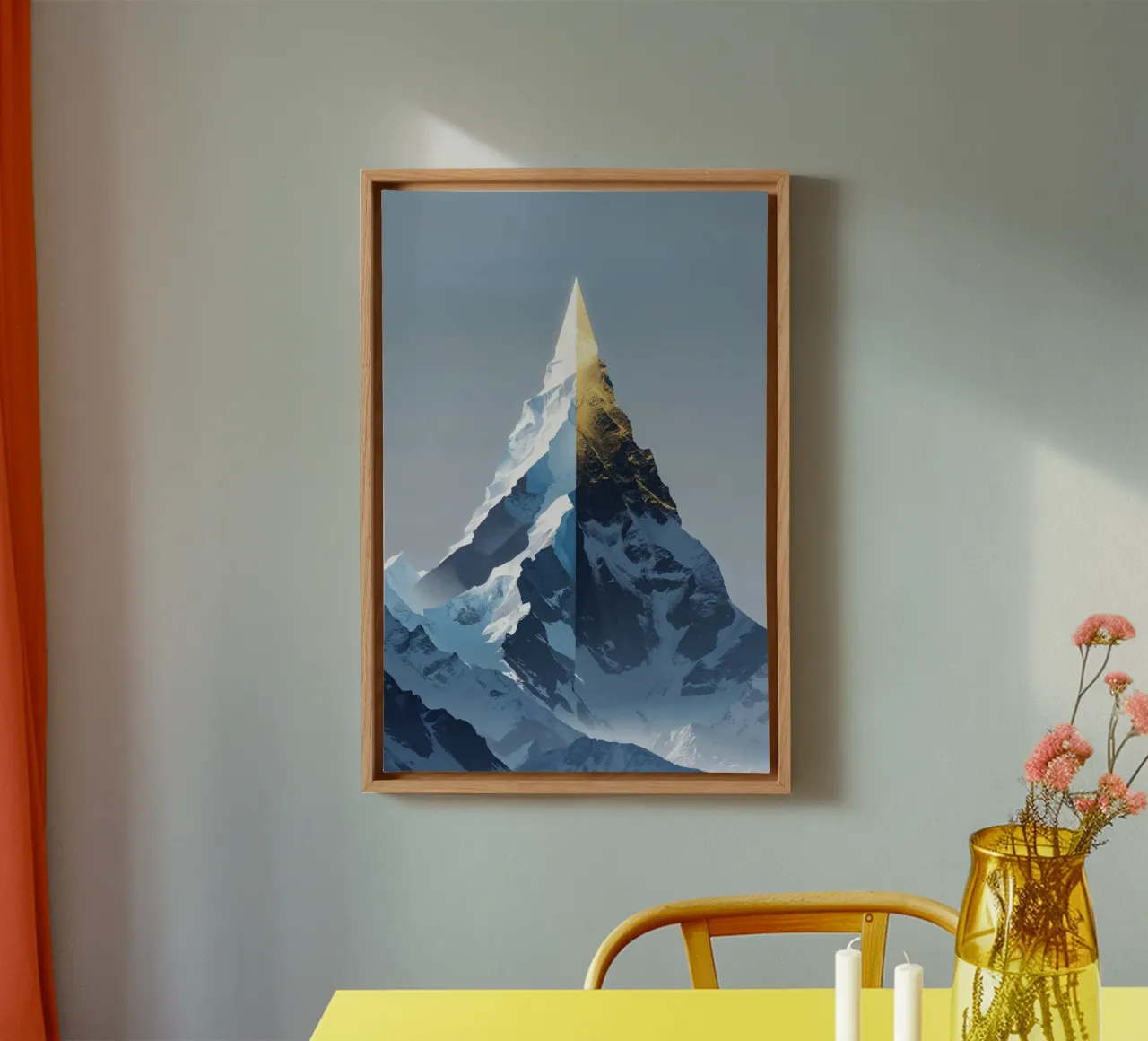 Geometric Elegance of Mountain Majesty tela con Cornice a cassetta da AlbertKlee
