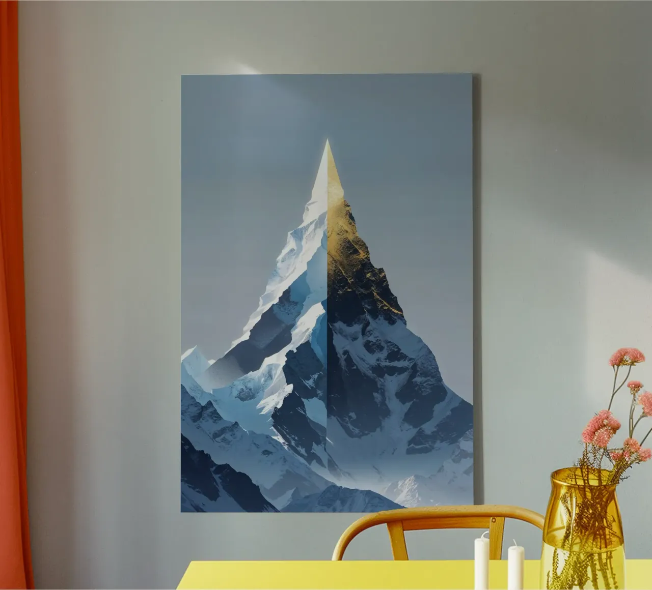 Geometric Elegance of Mountain Majesty tela con Cornice a cassetta da AlbertKlee
