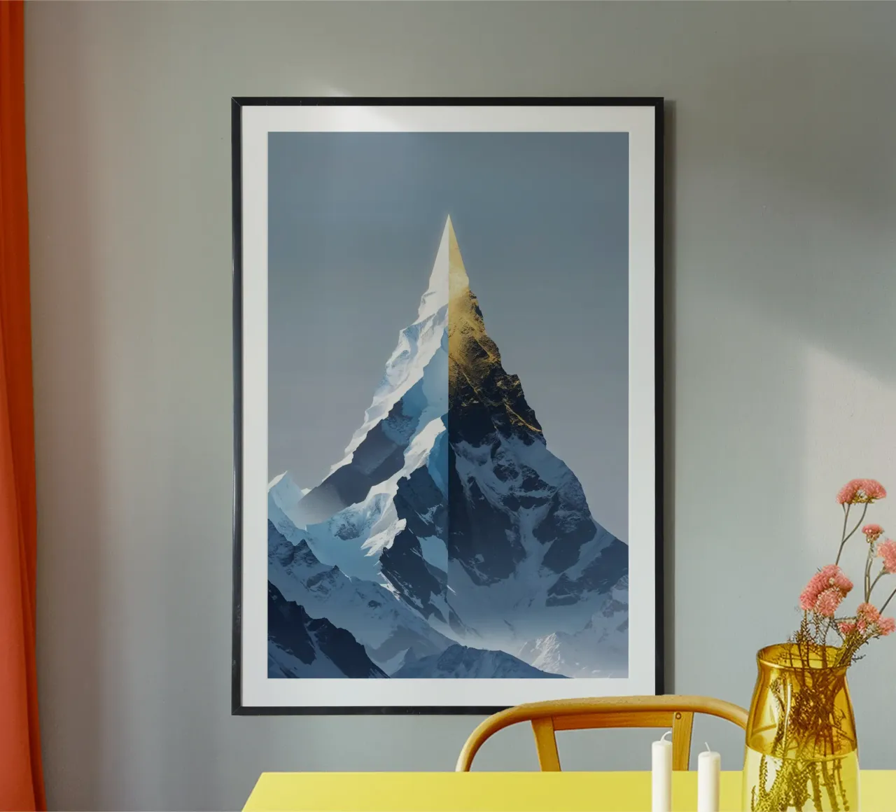 Geometric Elegance of Mountain Majesty carta hahnemühle da AlbertKlee