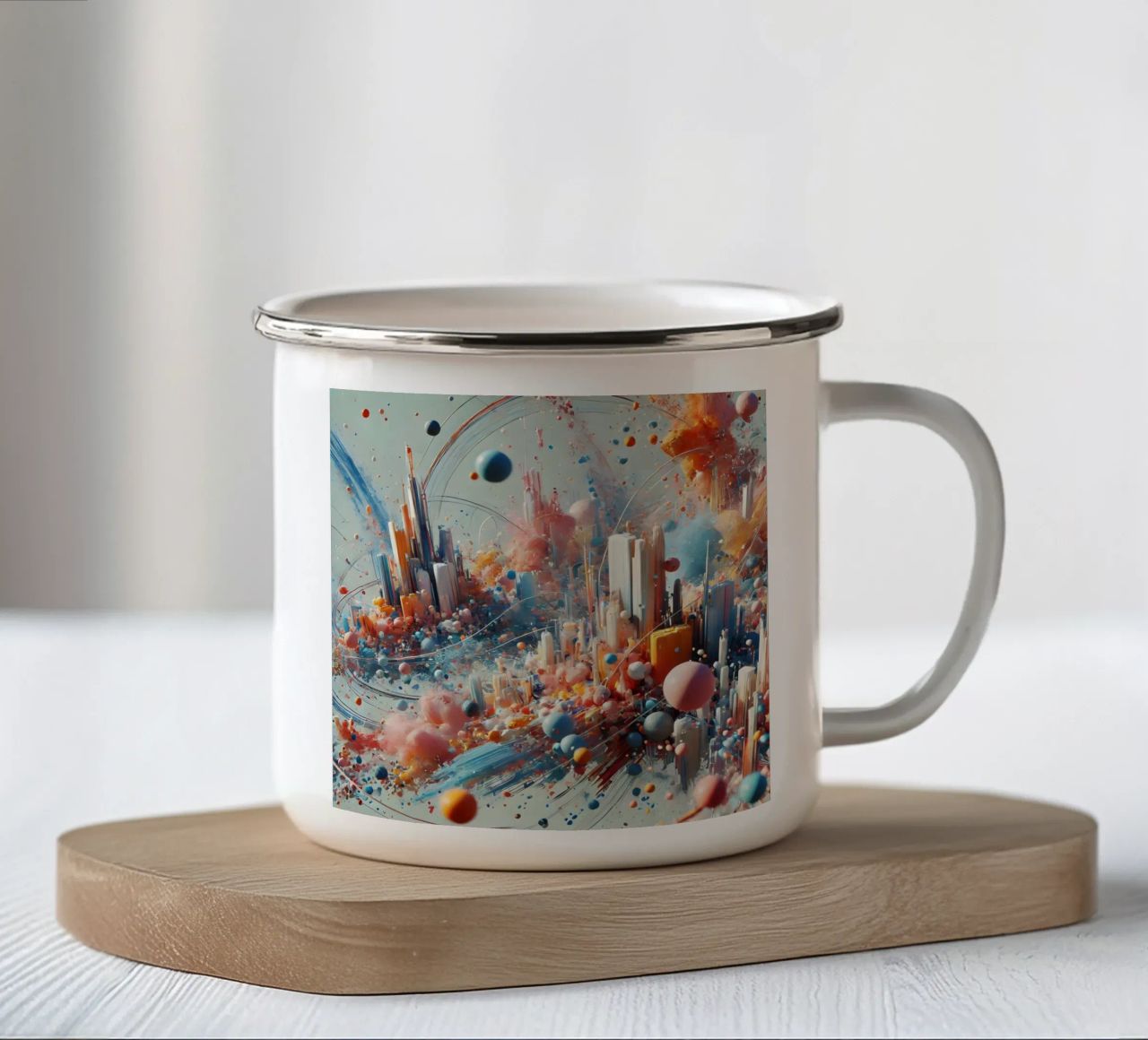 action splash abstract tazza in smalto da abstrakt