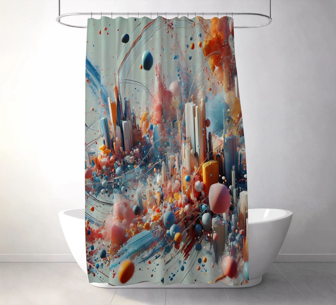 action splash abstract tenda da doccia da abstrakt