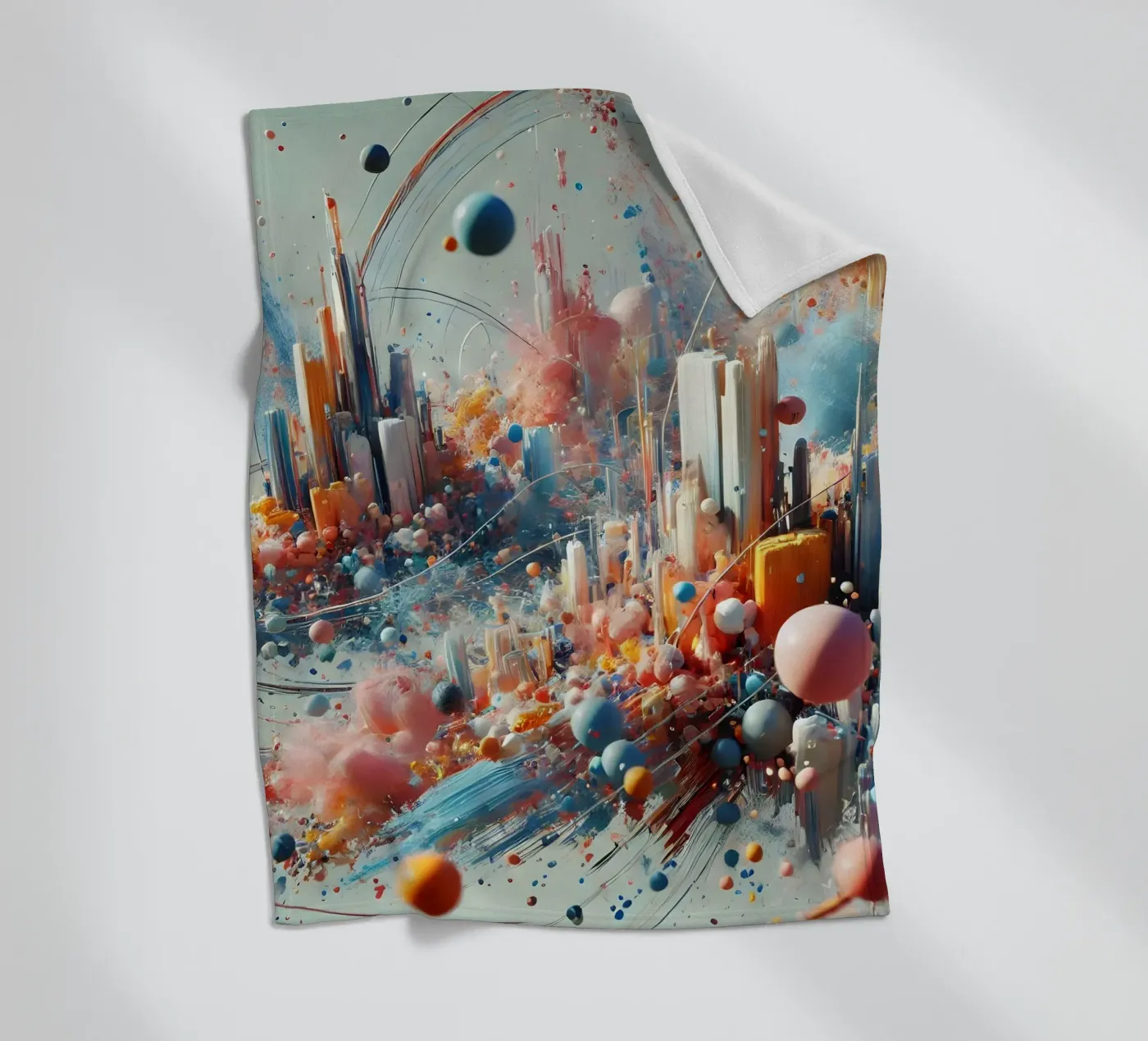 action splash abstract fleecedeken van abstrakt