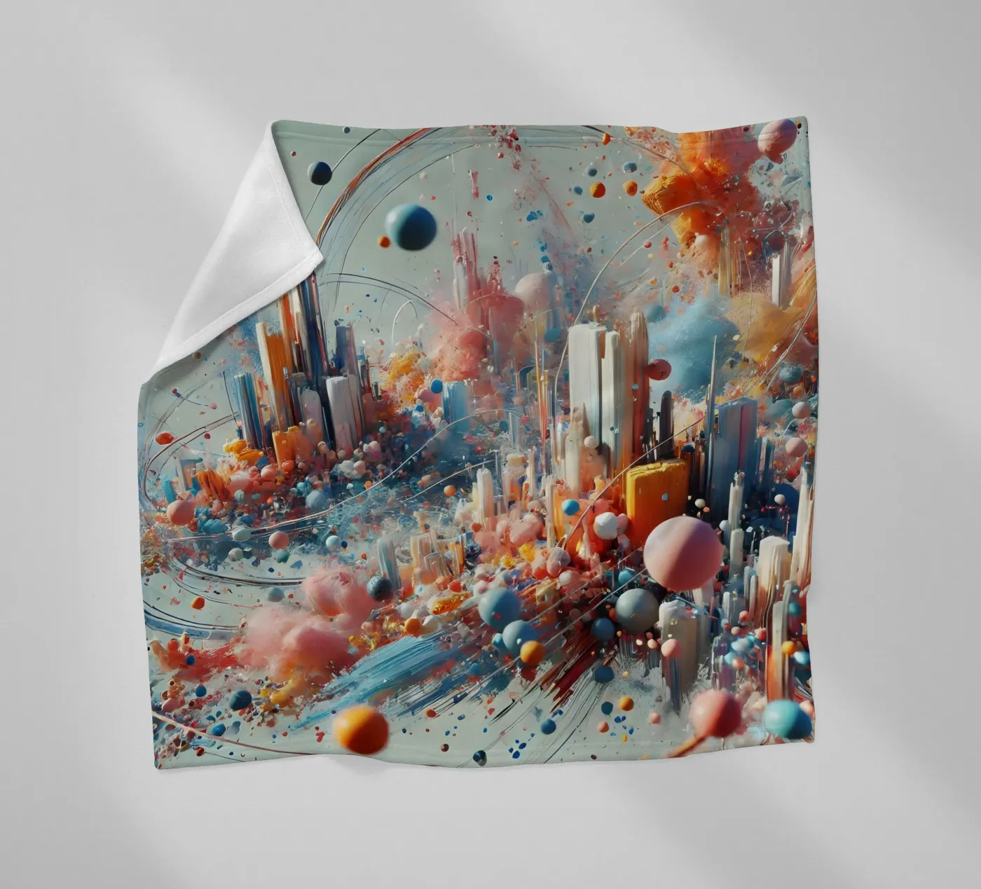 action splash abstract fleecedeken van abstrakt