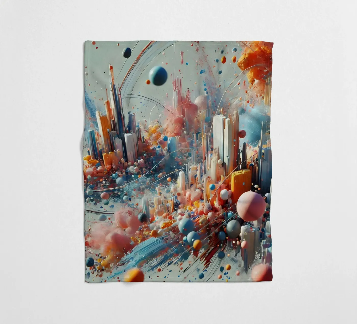 action splash abstract fleecedeken van abstrakt