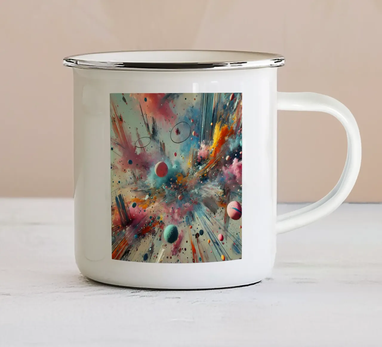 action splash abstract Emaille Tasse von abstrakt