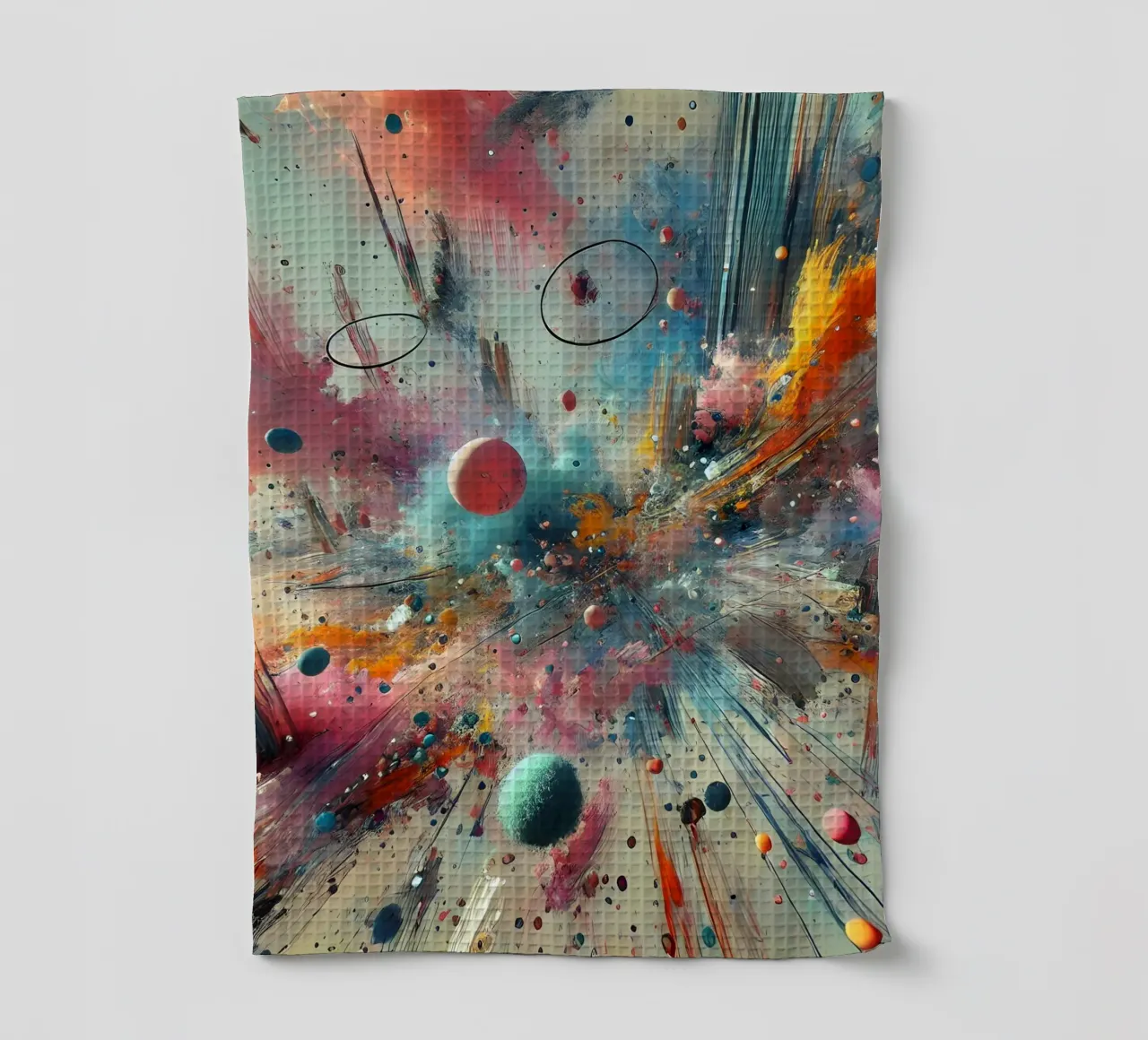 action splash abstract tea towel by abstrakt