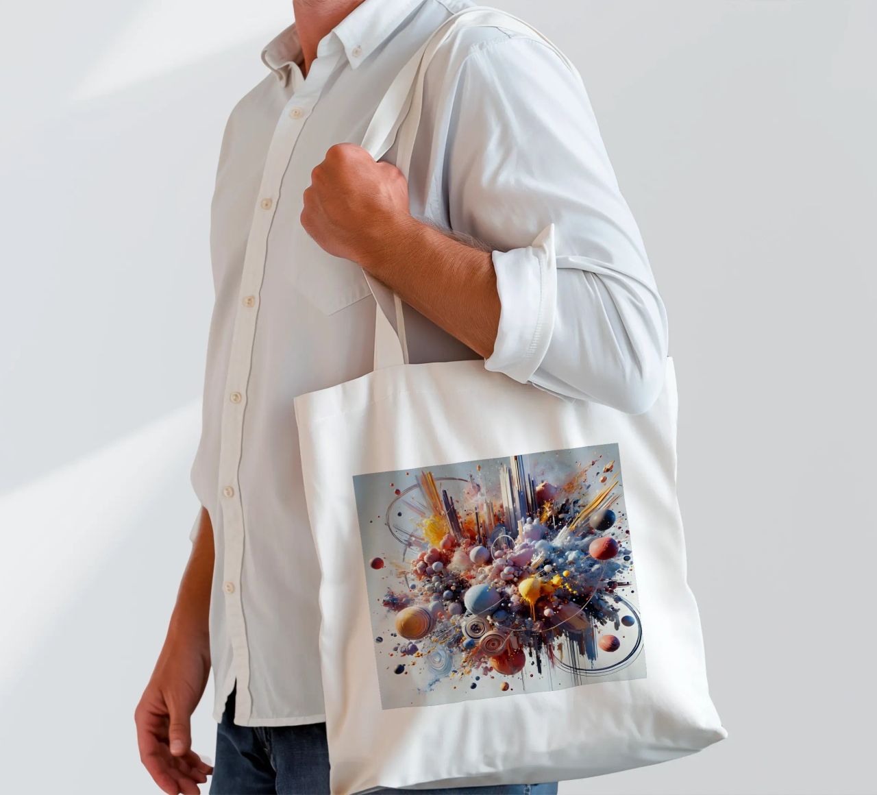 action splash abstract borsa in juta da abstrakt