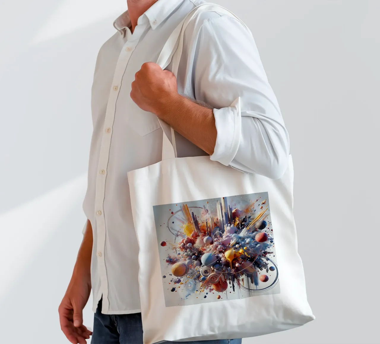 action splash abstract borsa in juta da abstrakt