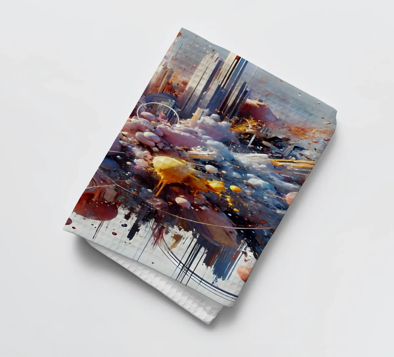 action splash abstract theedoek van abstrakt