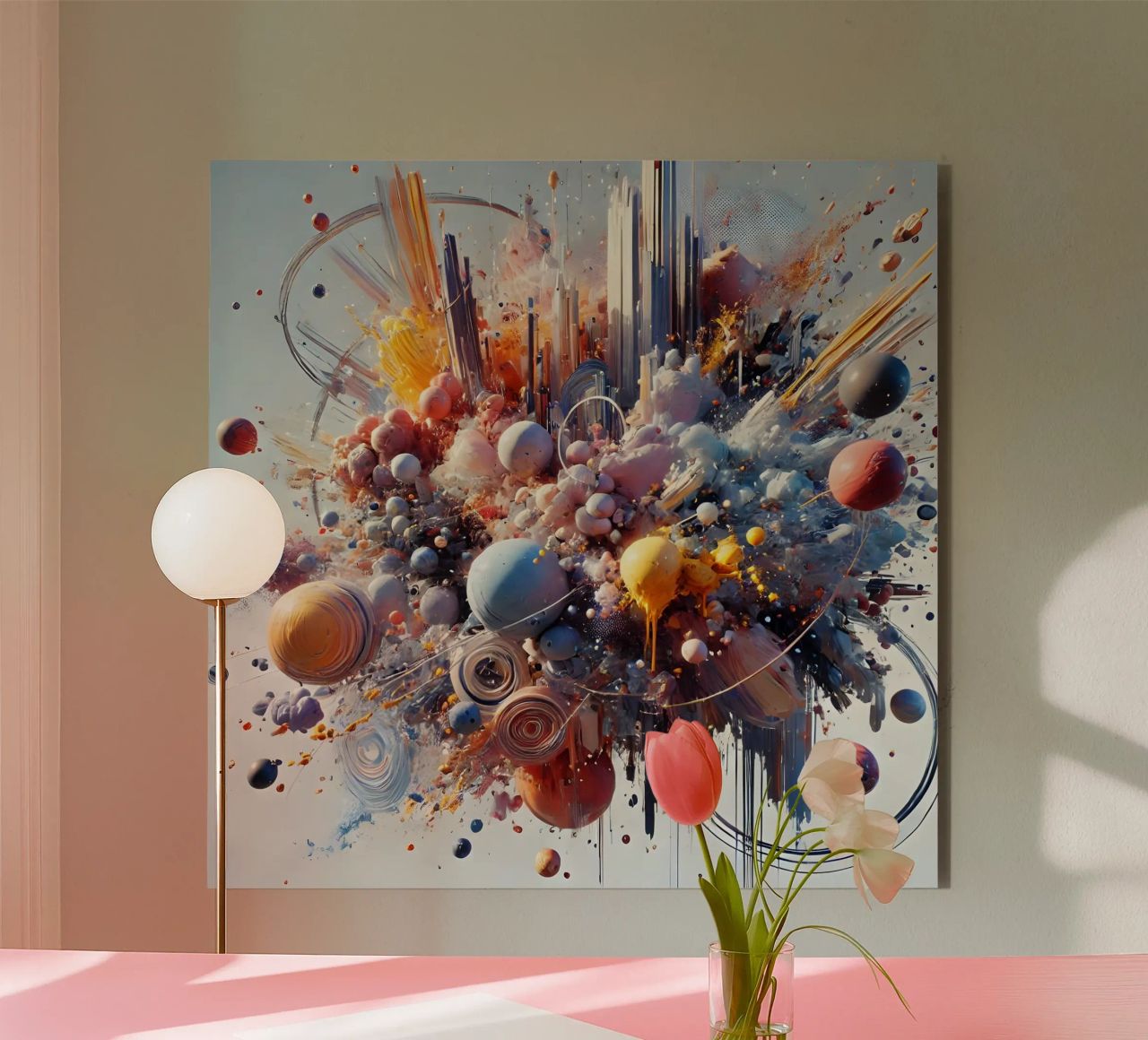action splash abstract alluminio dibond da abstrakt