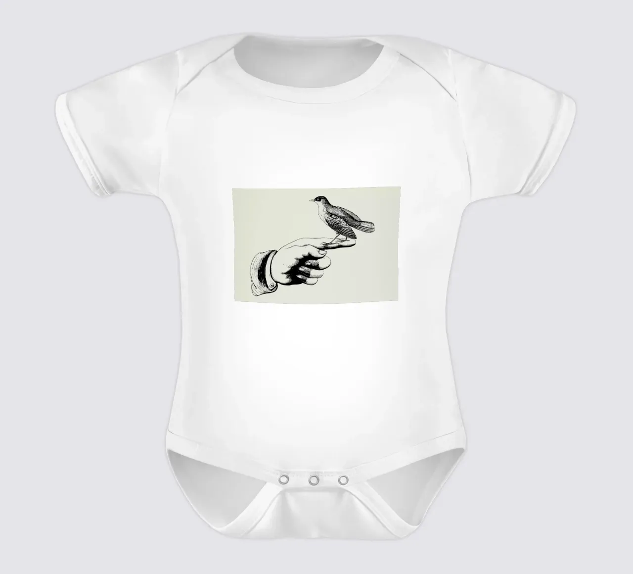 Bird in the hand body neonato maniche corte da Jacqueline Maldonado