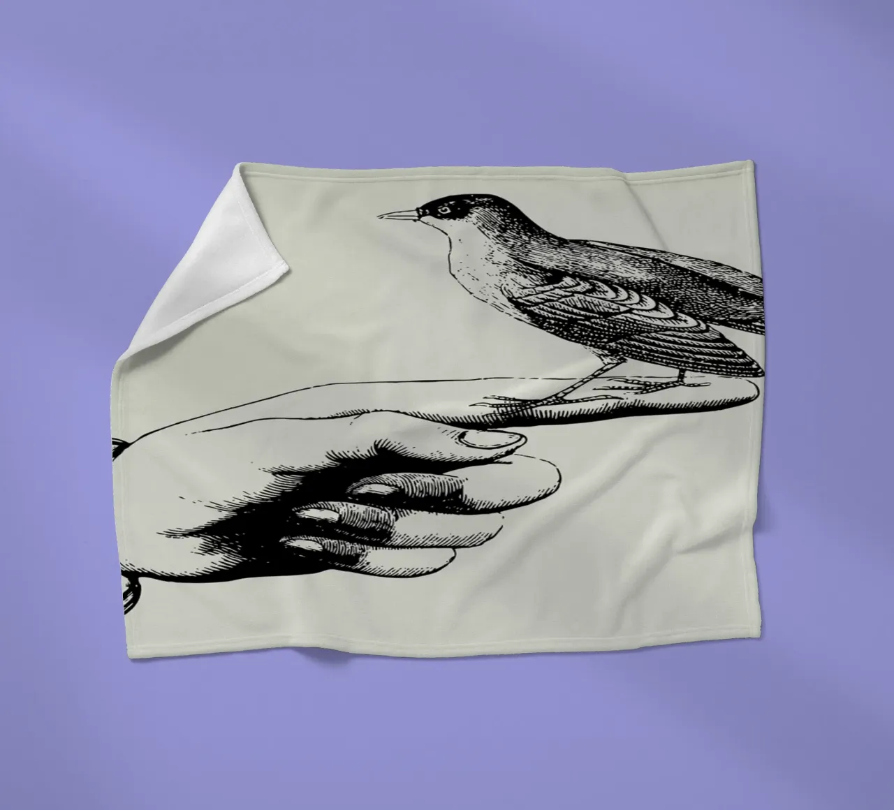Bird in the hand coperta in pile da Jacqueline Maldonado