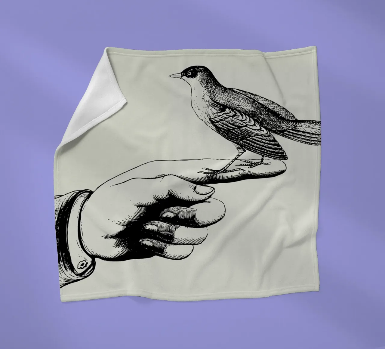 Bird in the hand coperta in pile da Jacqueline Maldonado