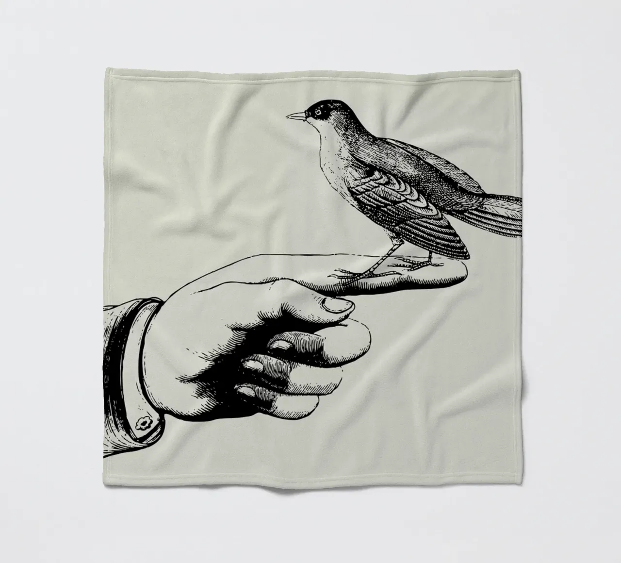 Bird in the hand coperta in pile da Jacqueline Maldonado
