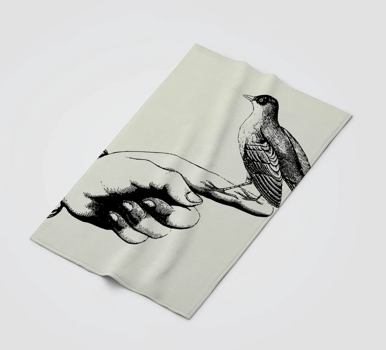 Bird in the hand coperta in pile da Jacqueline Maldonado