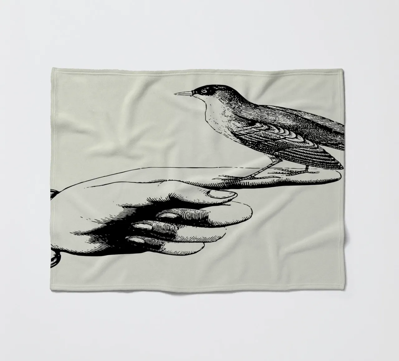 Bird in the hand coperta in pile da Jacqueline Maldonado