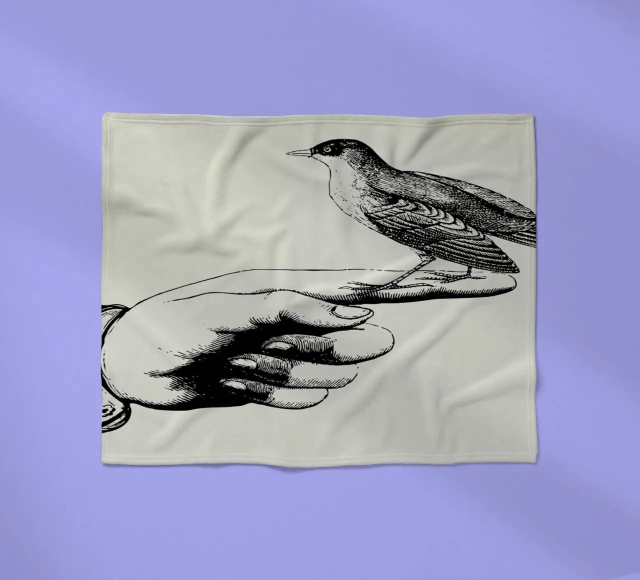 Bird in the hand coperta in pile da Jacqueline Maldonado