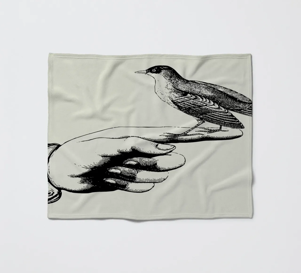 Bird in the hand coperta in pile da Jacqueline Maldonado