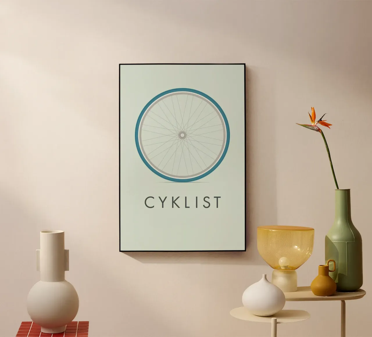 Cyklist acrylic glass by Emerybloom
