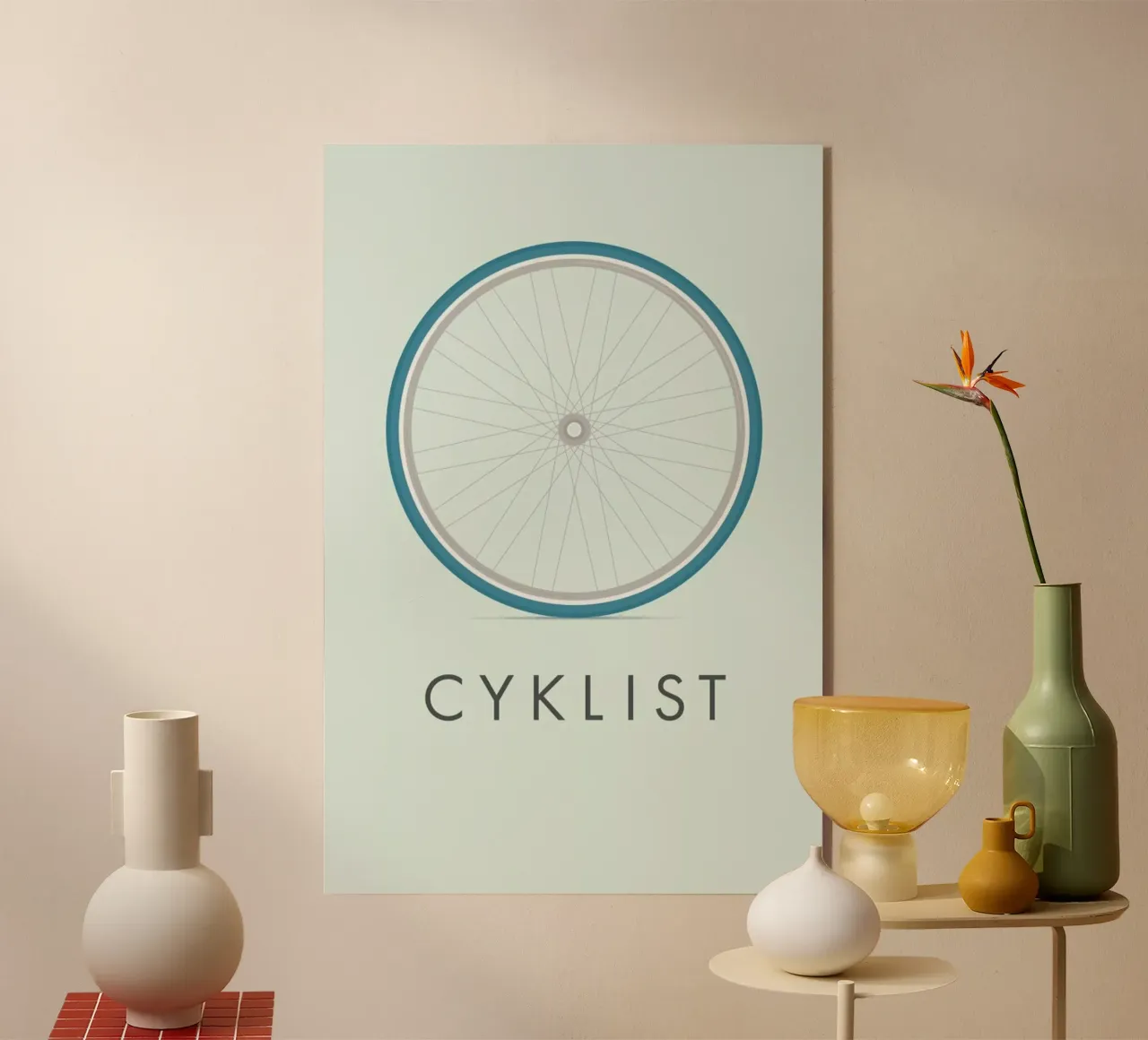 Cyklist acrylic glass by Emerybloom