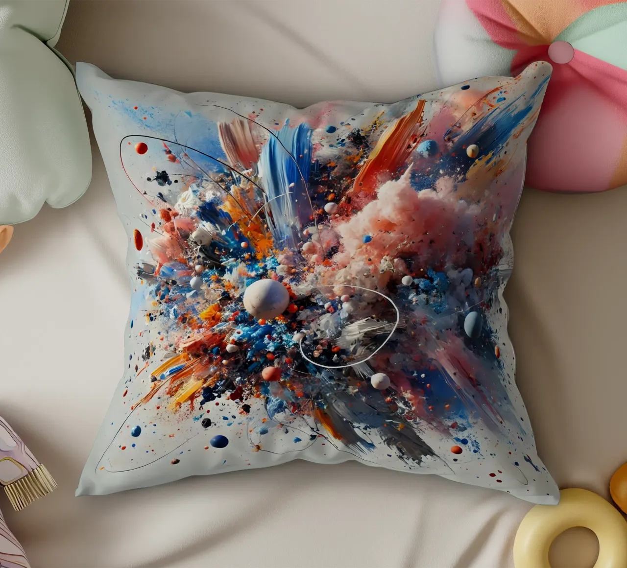 action splash abstract Kissen von abstrakt