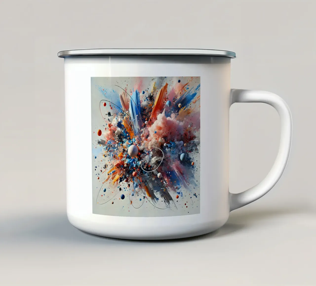 action splash abstract mug en émail de abstrakt