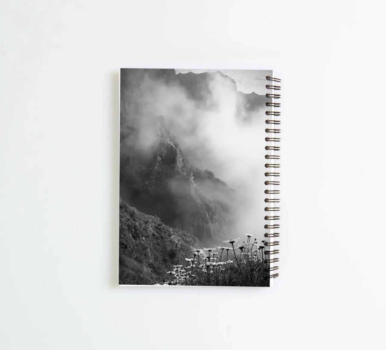 Flowers and Mountains in the Clouds - Madeira spiral notebook by FEMK.