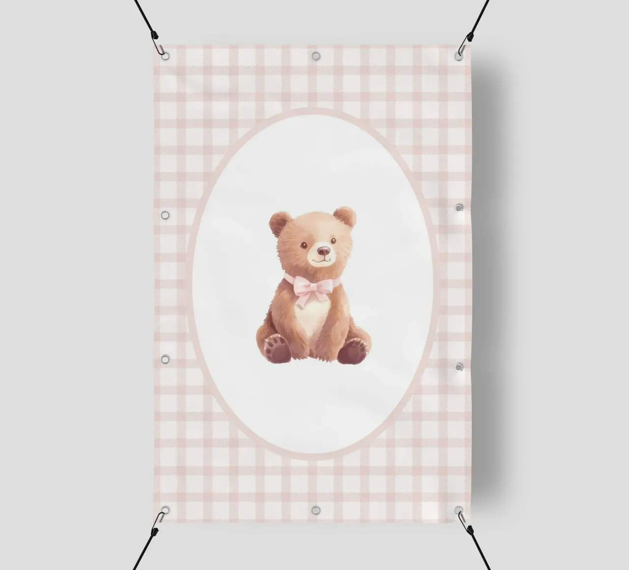 Bear with Pink Bow pvc cover by Jungle Joy Art