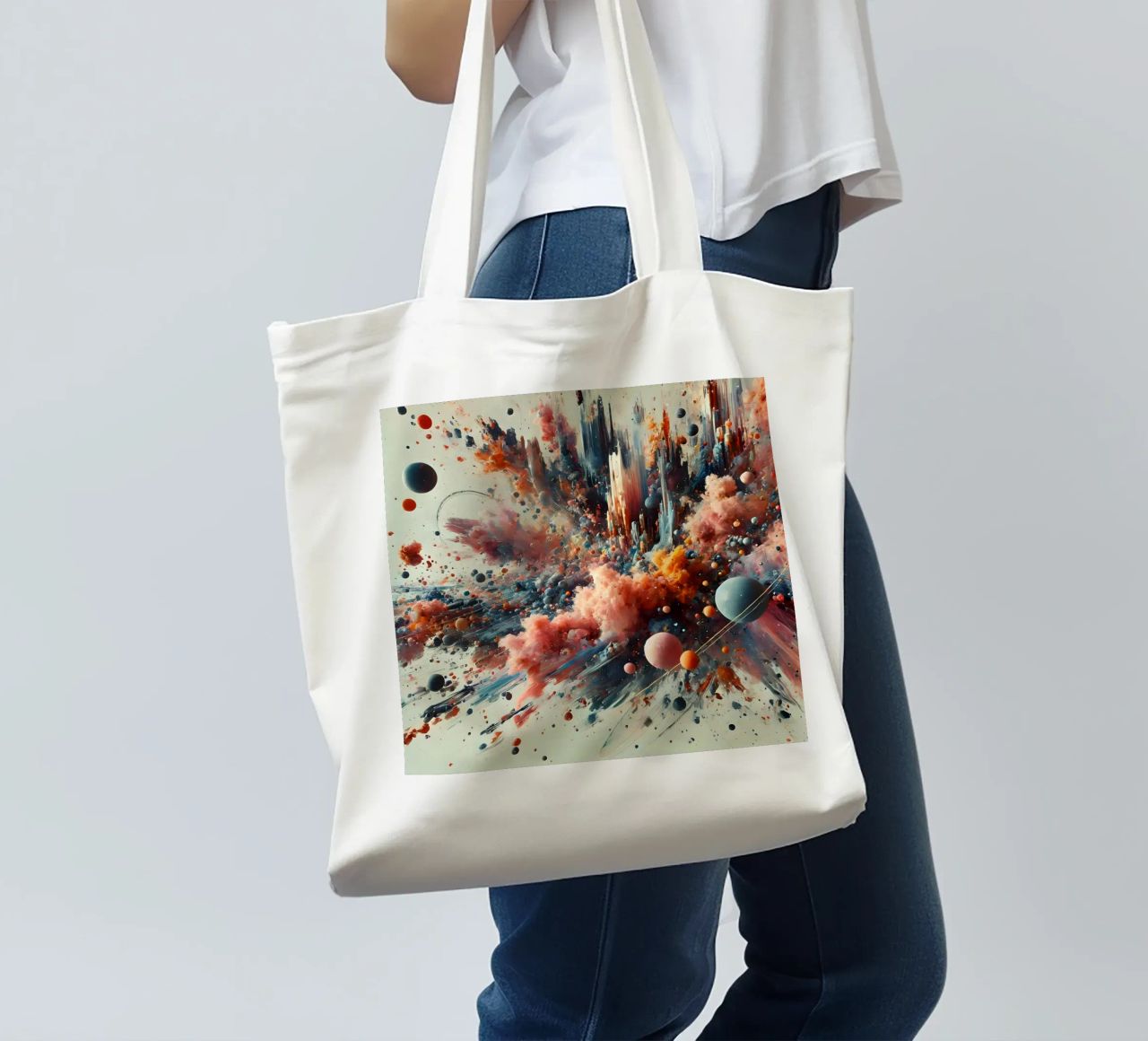 action splash abstract borsa in juta da abstrakt
