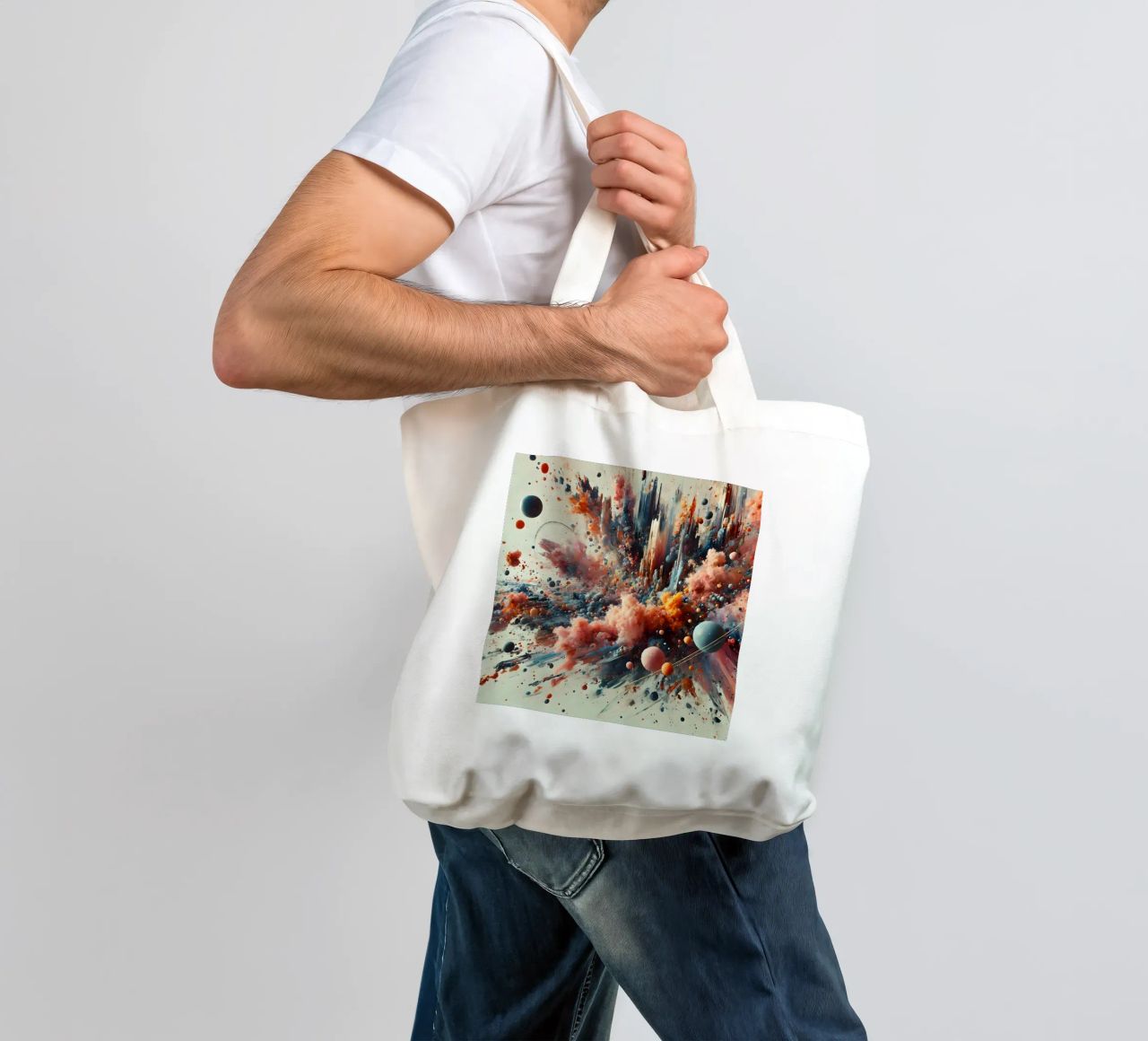 action splash abstract borsa in juta da abstrakt