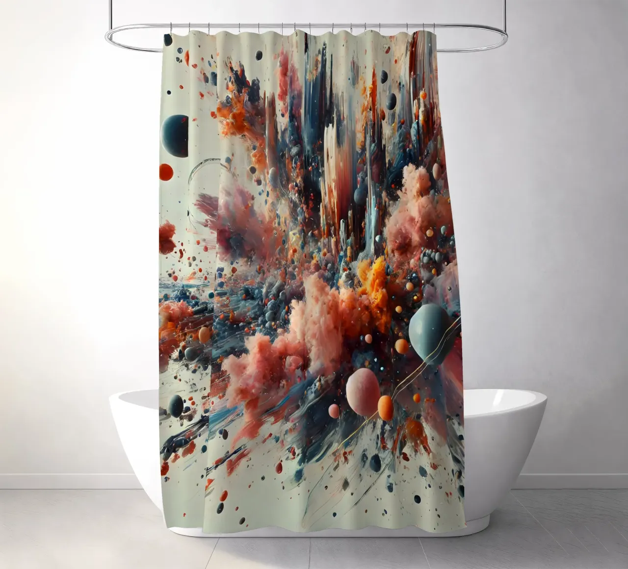 action splash abstract tenda da doccia da abstrakt