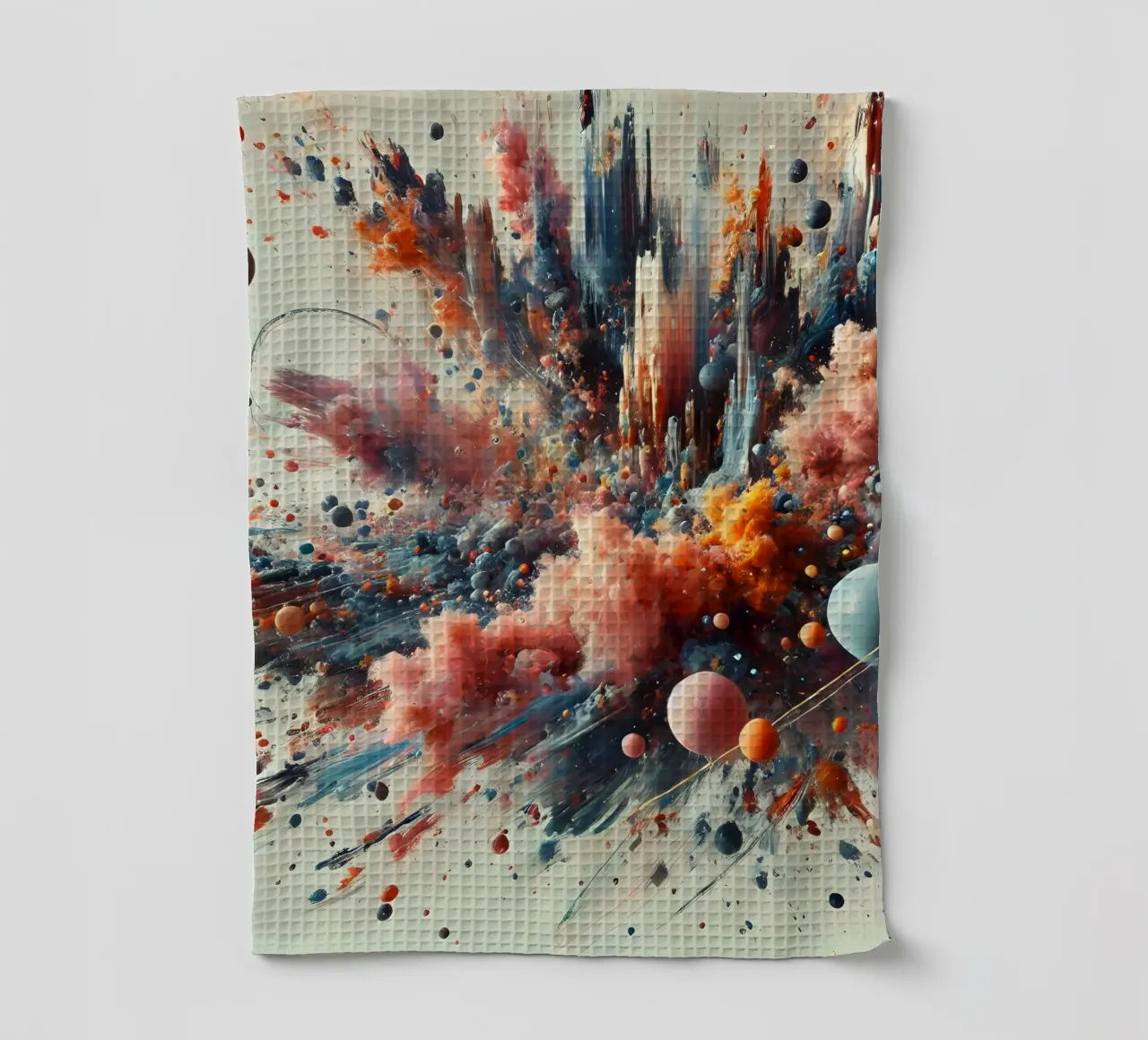 action splash abstract tea towel by abstrakt