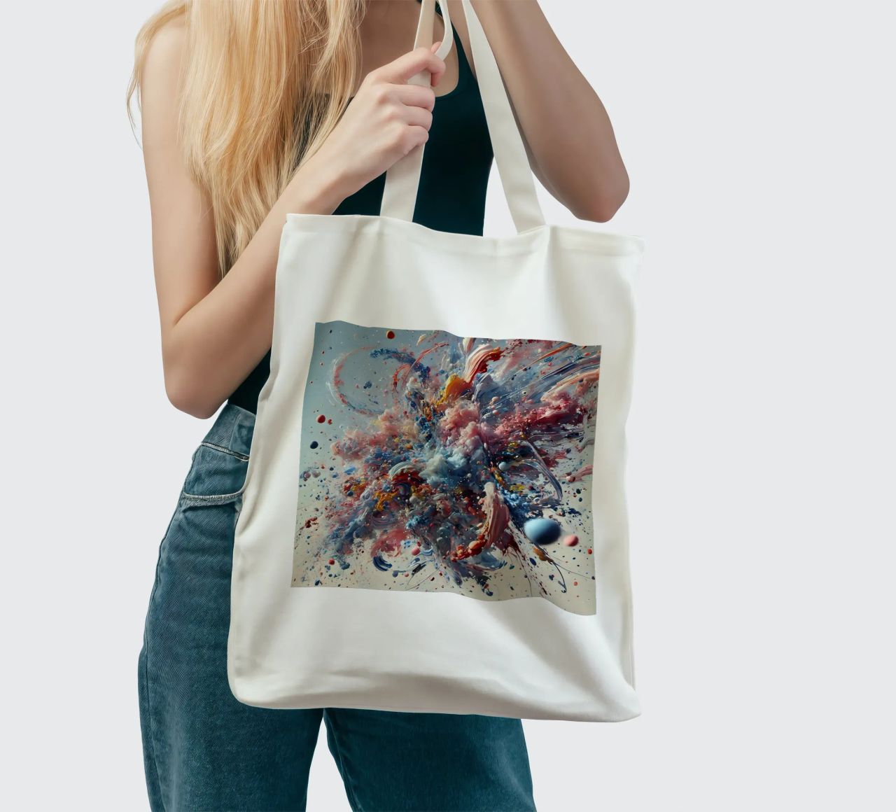 action splash abstract borsa in juta da abstrakt