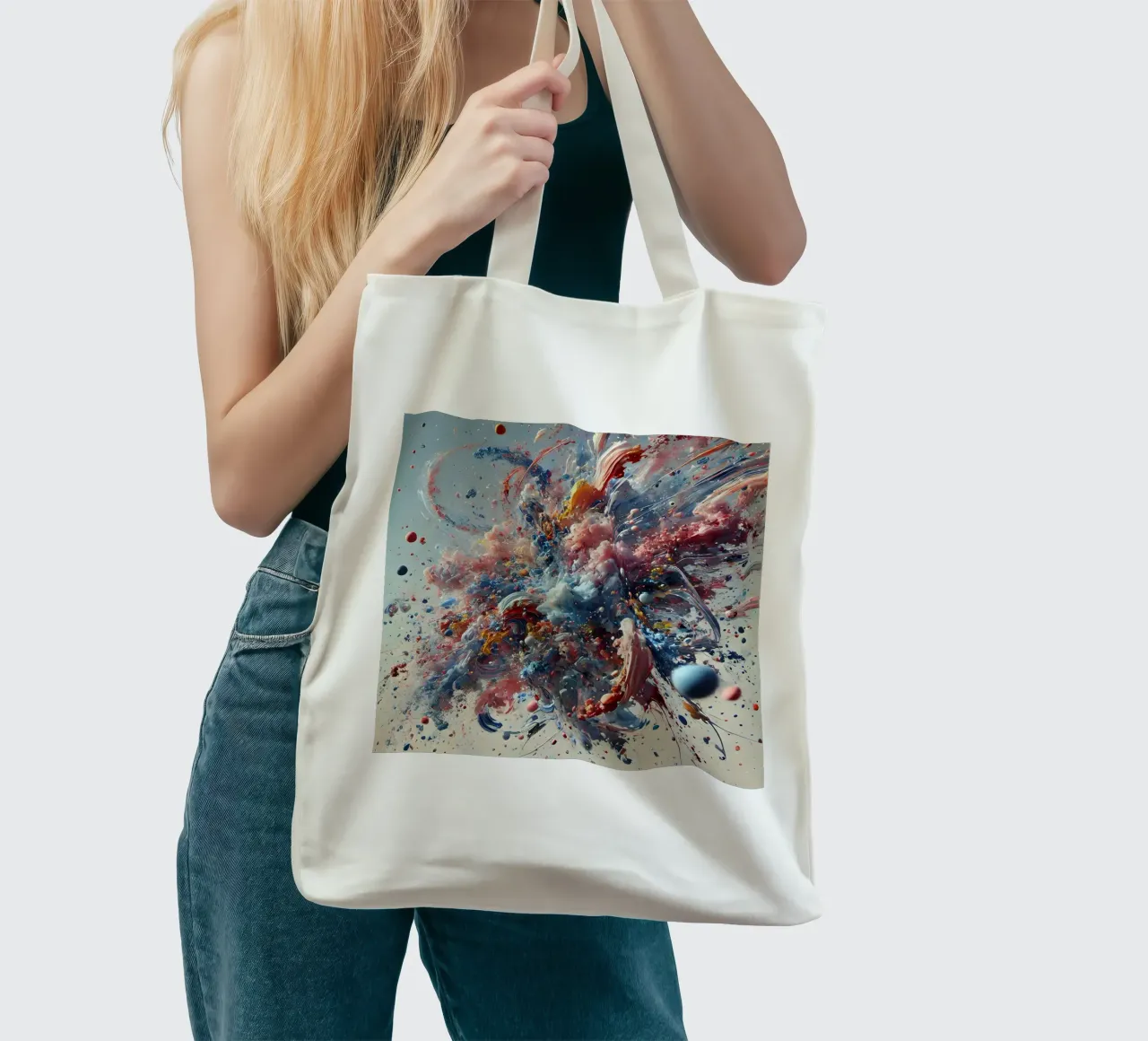 action splash abstract borsa in juta da abstrakt