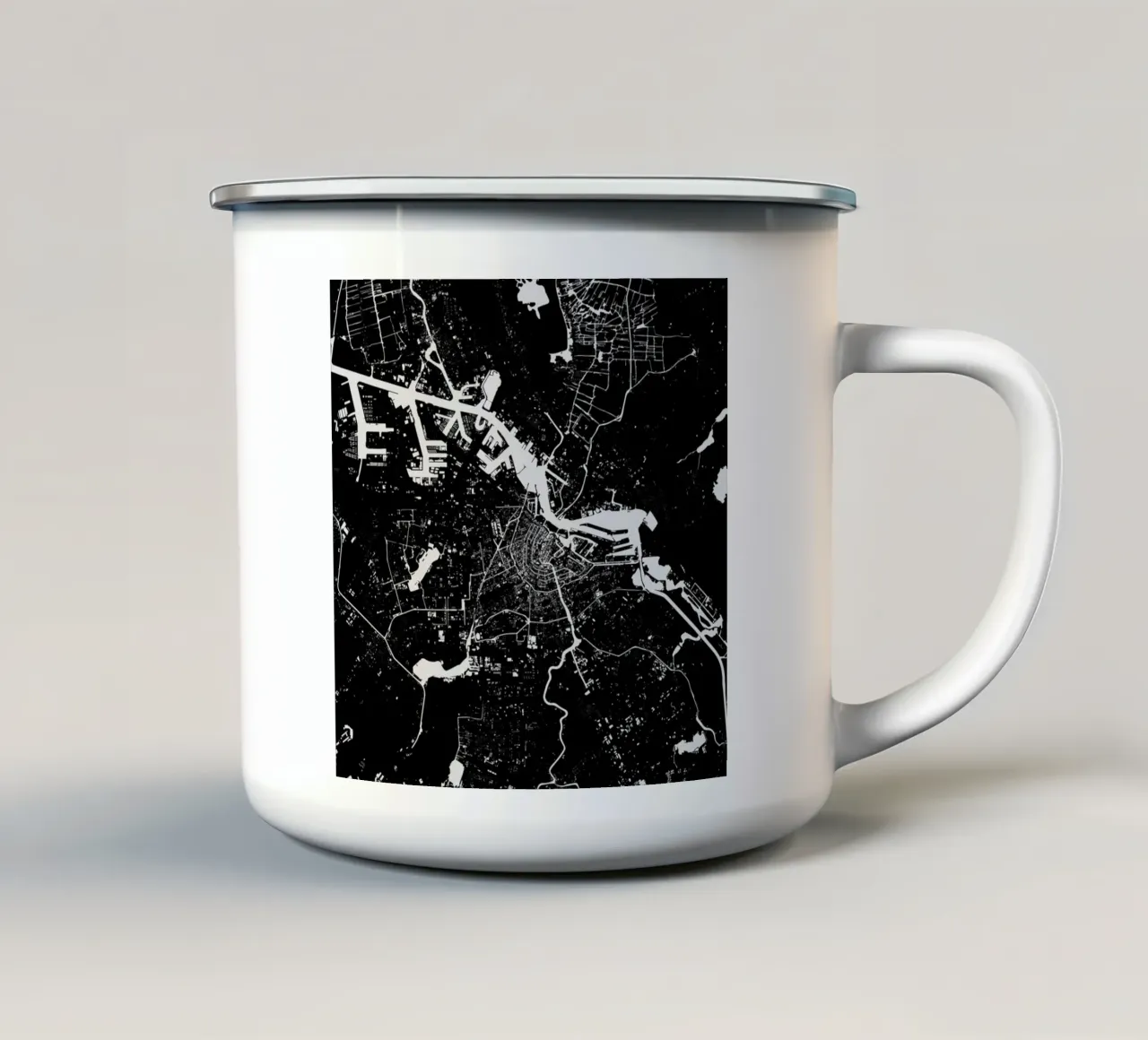 Amsterdam Black tazza in smalto da Urban Maps