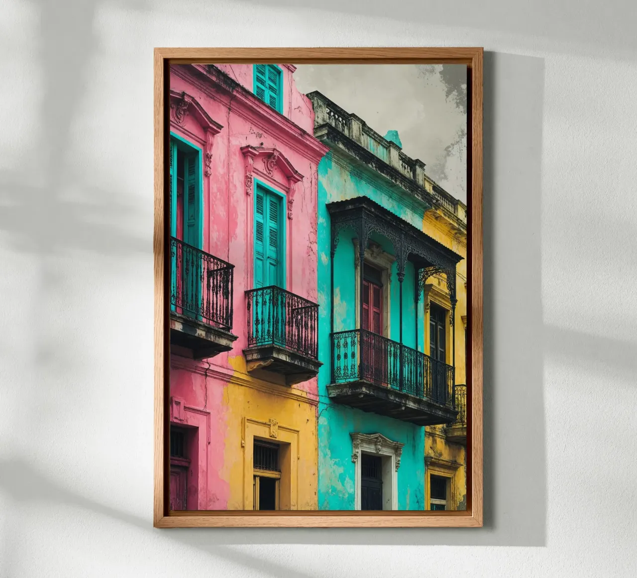 Pastel Streets of Havana alu-dibond by AlbertKlee