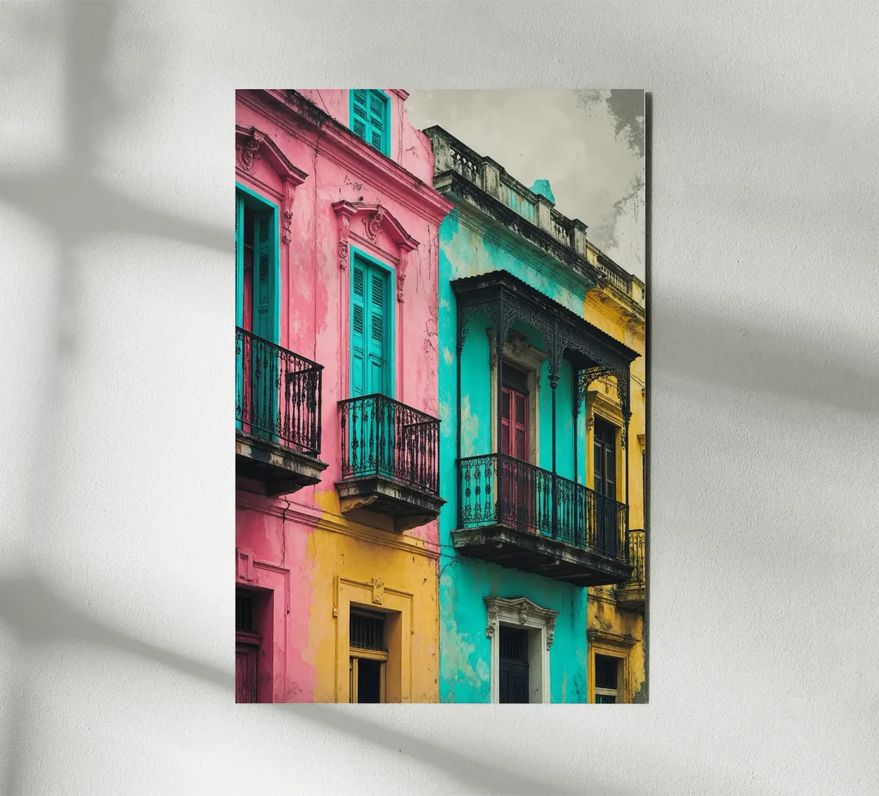 Pastel Streets of Havana alu-dibond by AlbertKlee