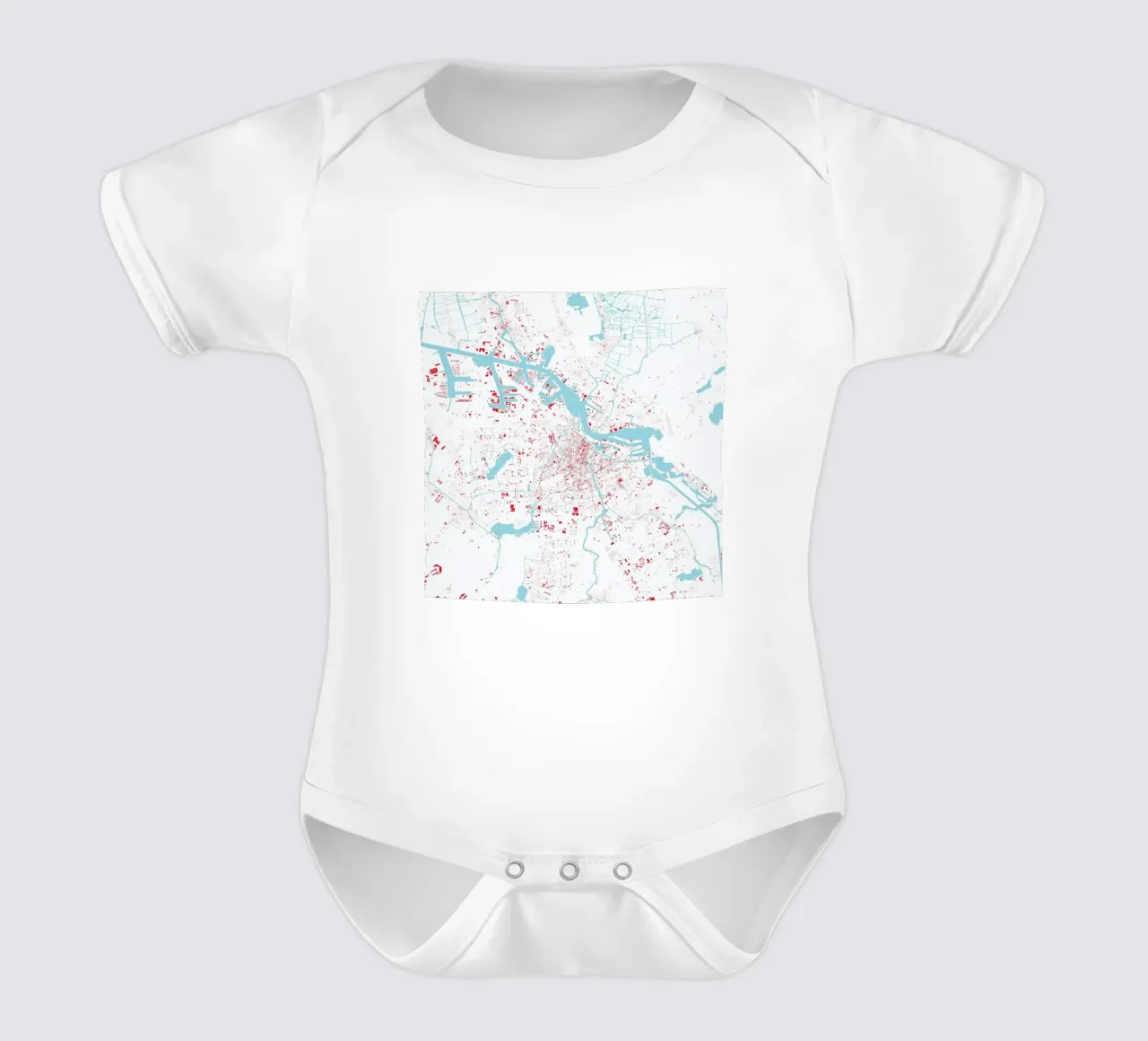 Amsterdam Red body neonato maniche corte da Urban Maps