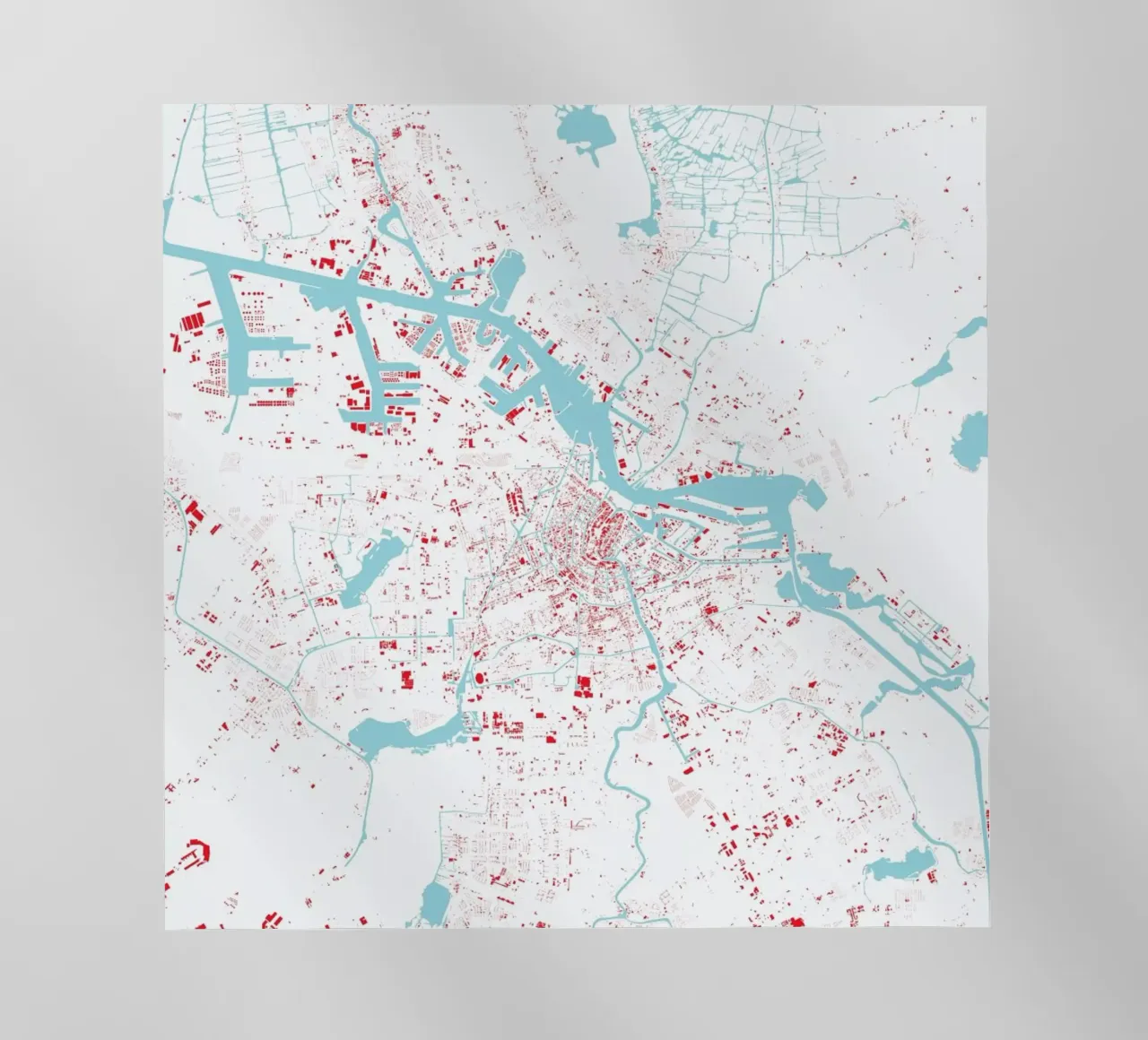 Amsterdam Red pellicola backlit da Urban Maps
