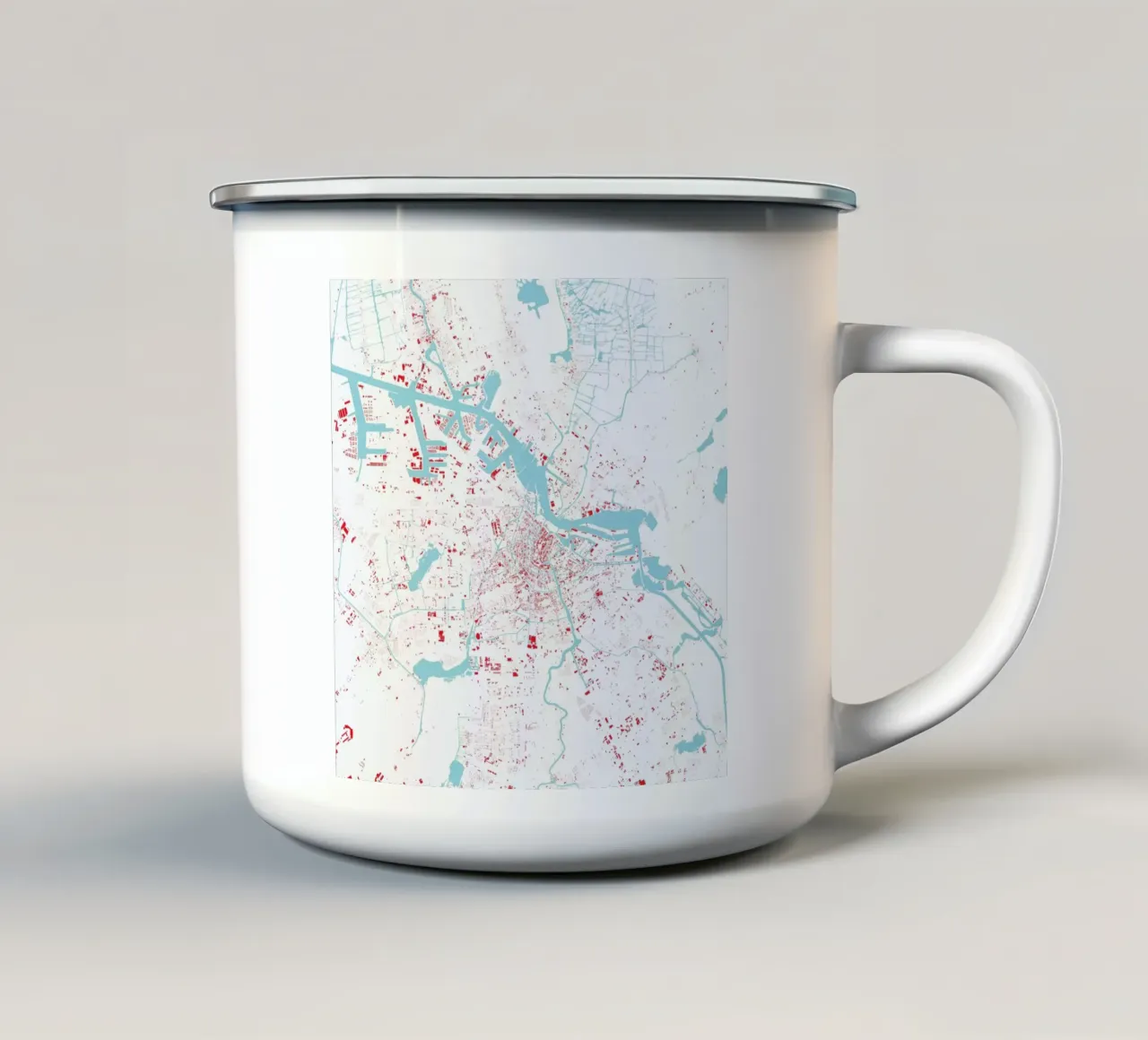 Amsterdam Red tazza in smalto da Urban Maps