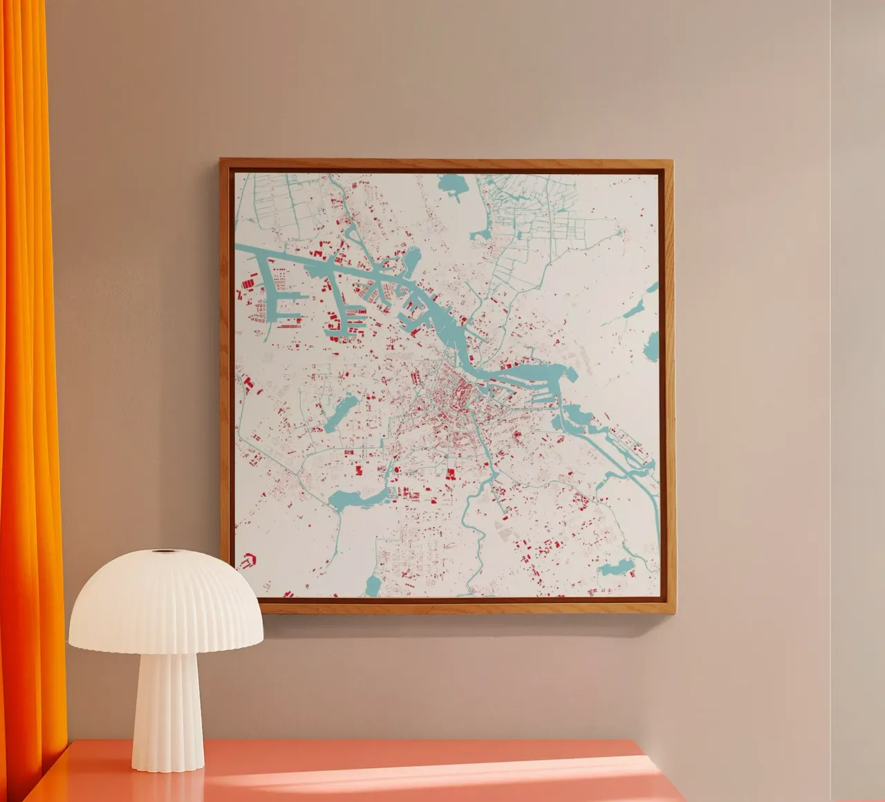 Amsterdam Red acryl van Urban Maps